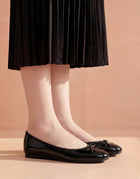 Bowknot Black Glossy Pumps