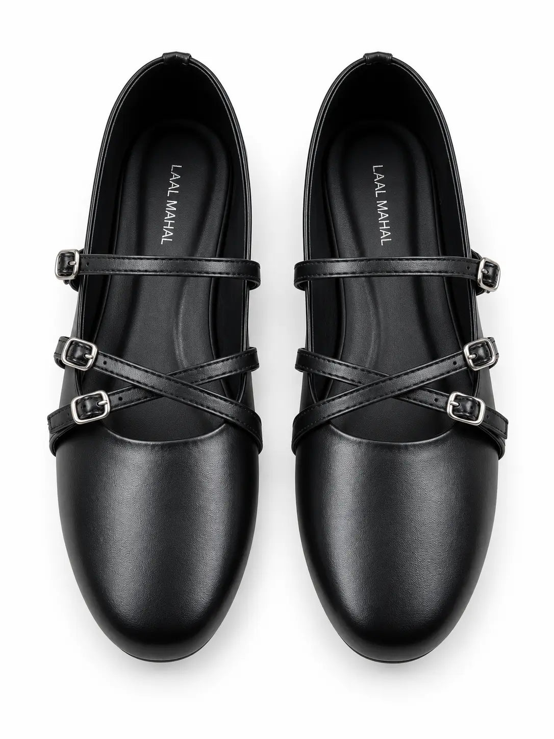 Black Triple Strap Mary Janes