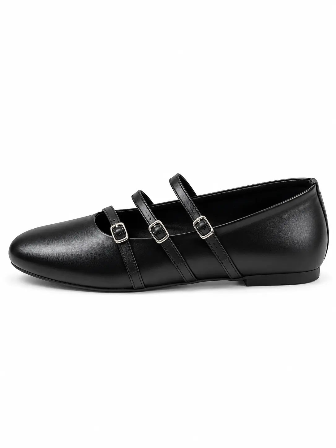 Black Triple Strap Mary Janes