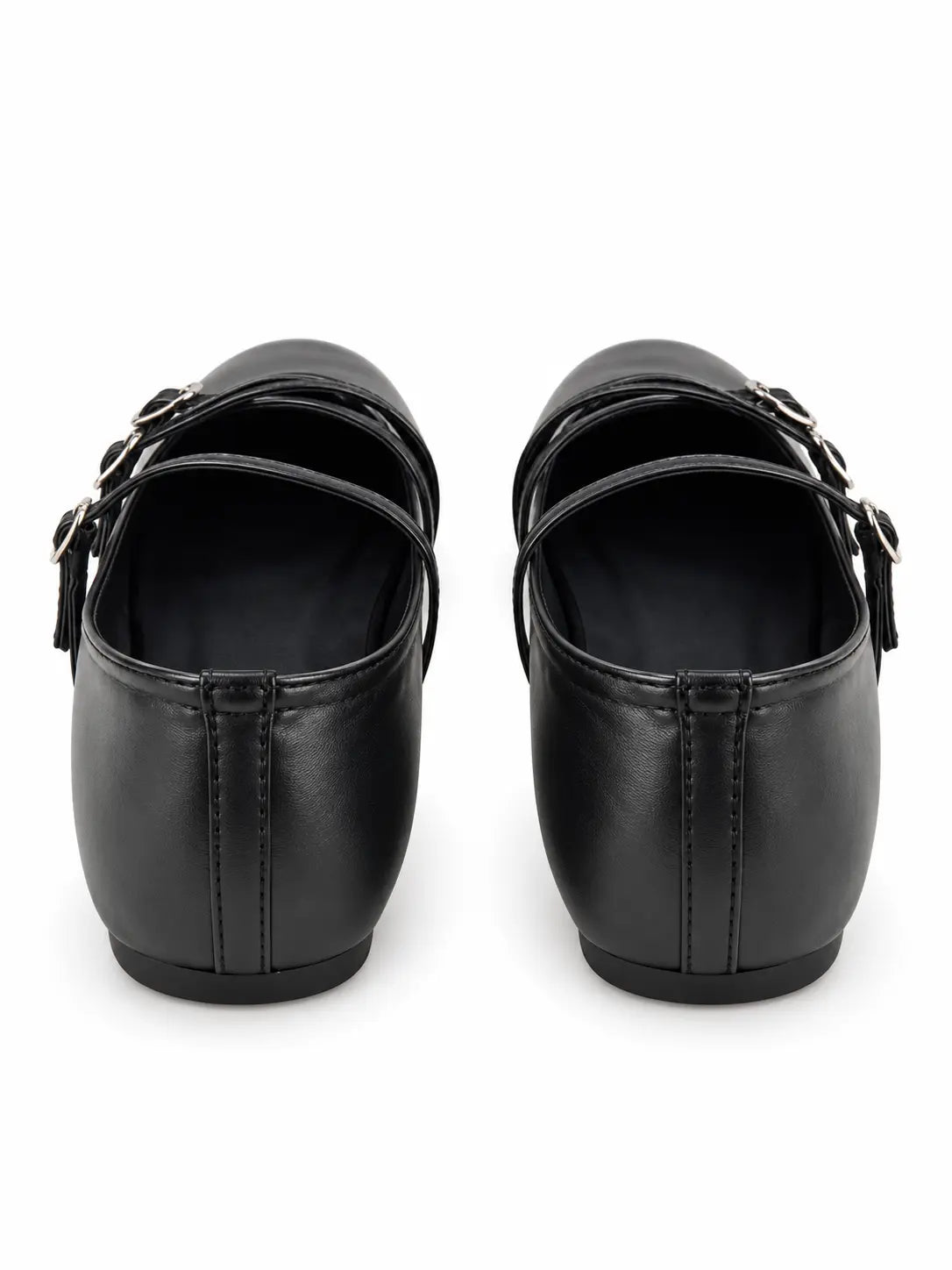 Black Triple Strap Mary Janes