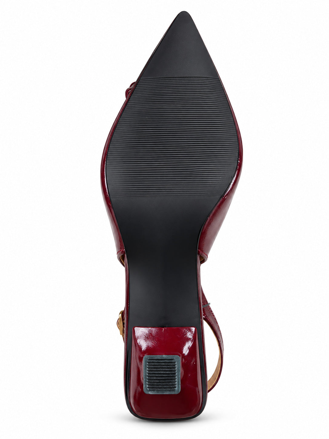 Maroon Bow Slingback Kitten Heels