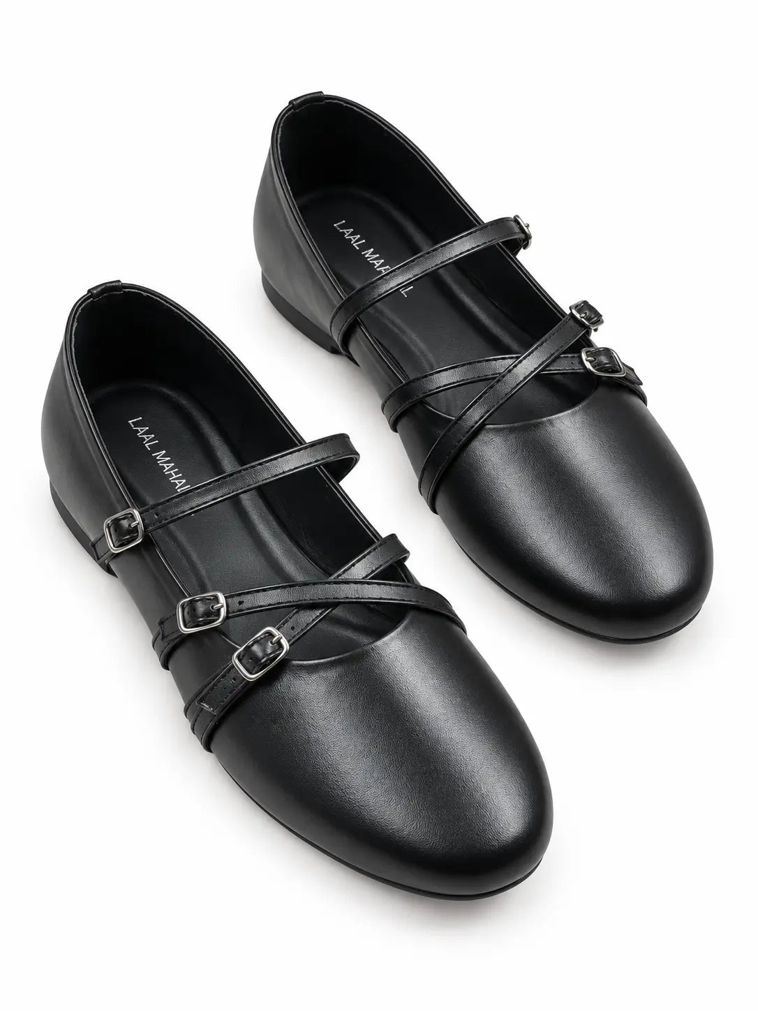 Black Triple Strap Mary Janes