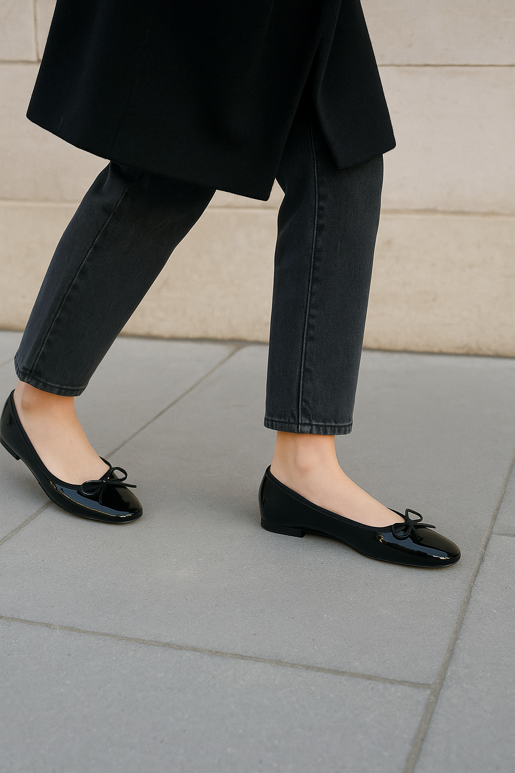 Bowknot Black Glossy Pumps