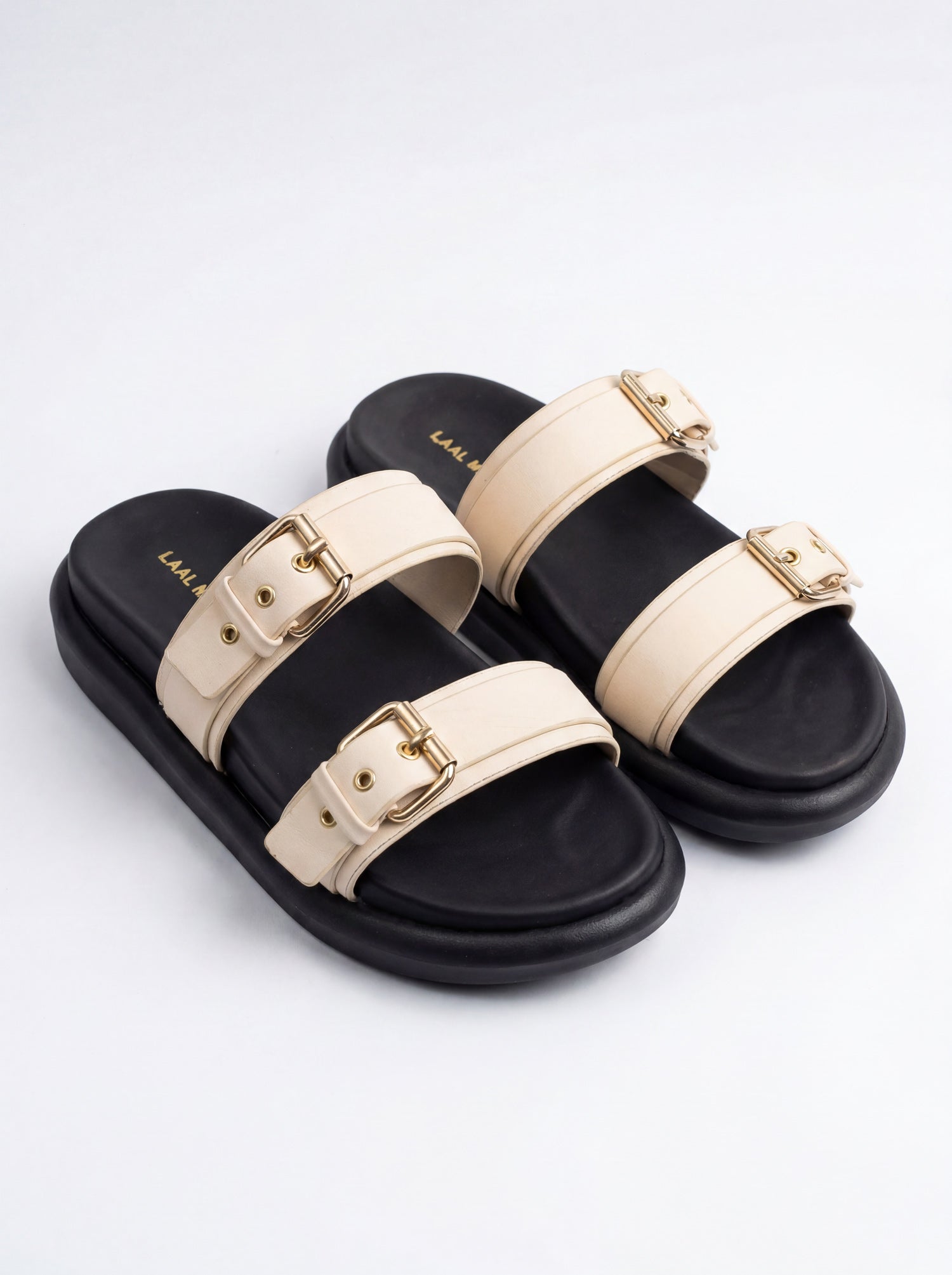 Ivory Double Buckle Sandals