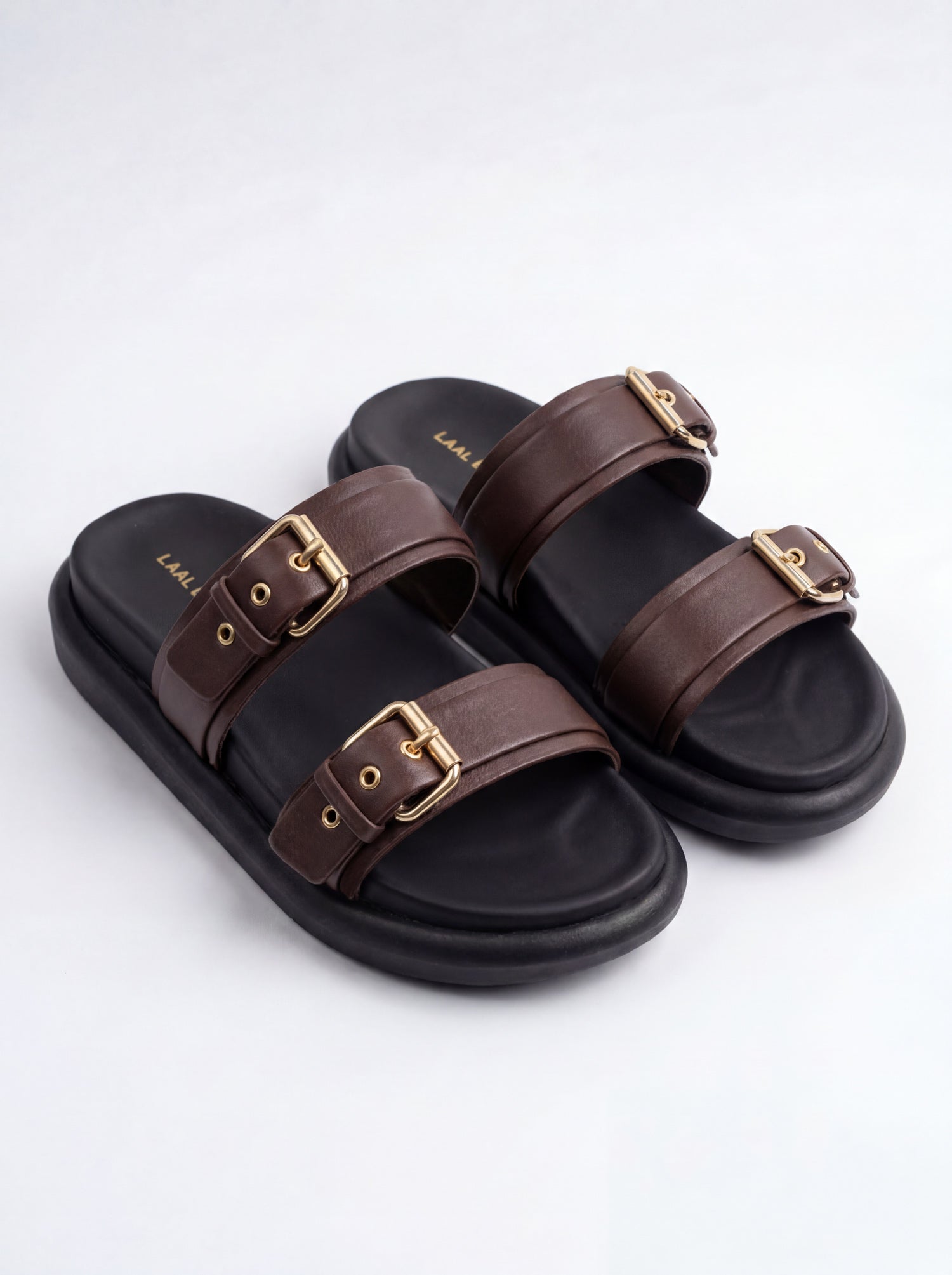 Cacao Double Buckle Sandals
