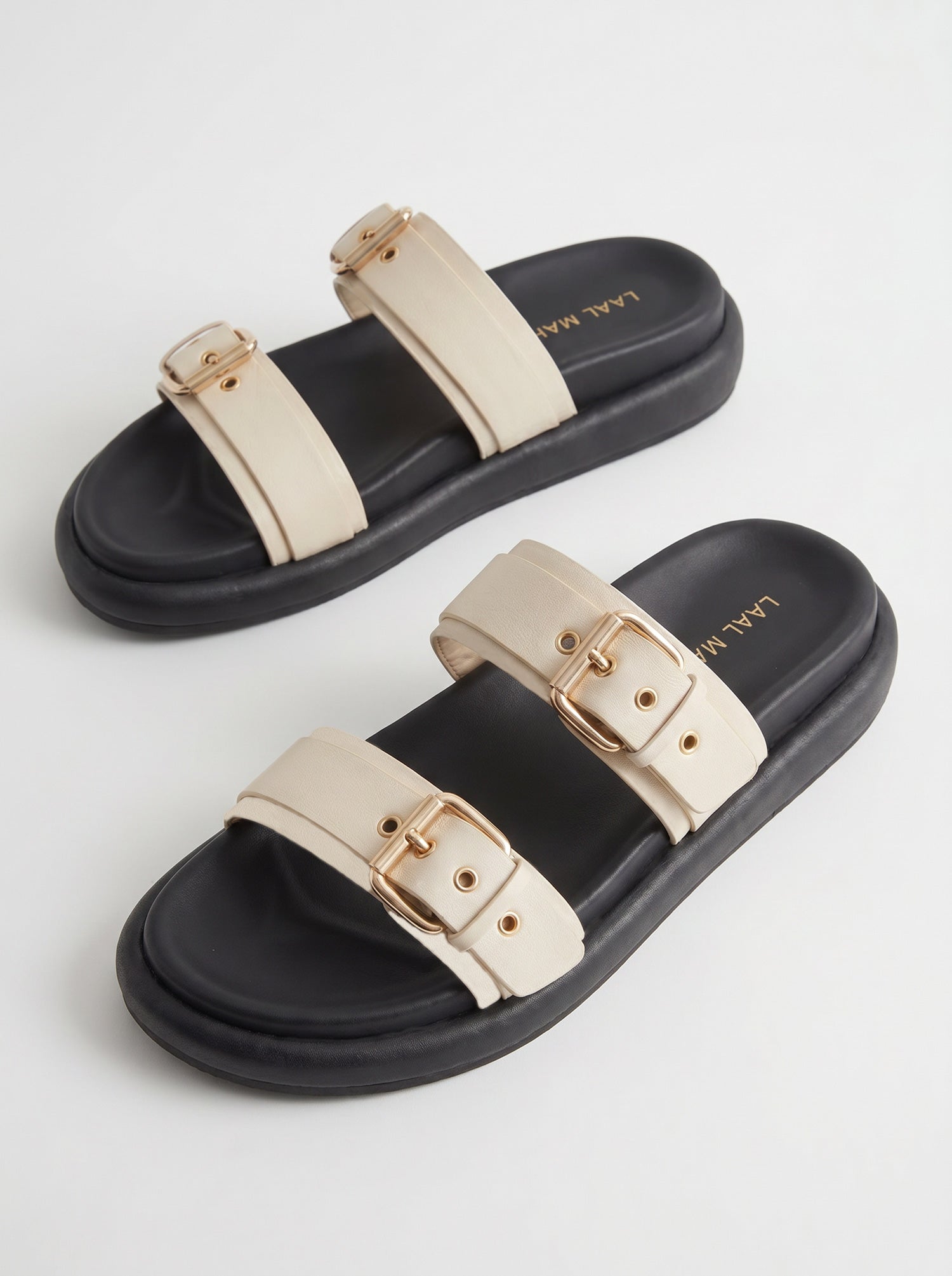Ivory Double Buckle Sandals