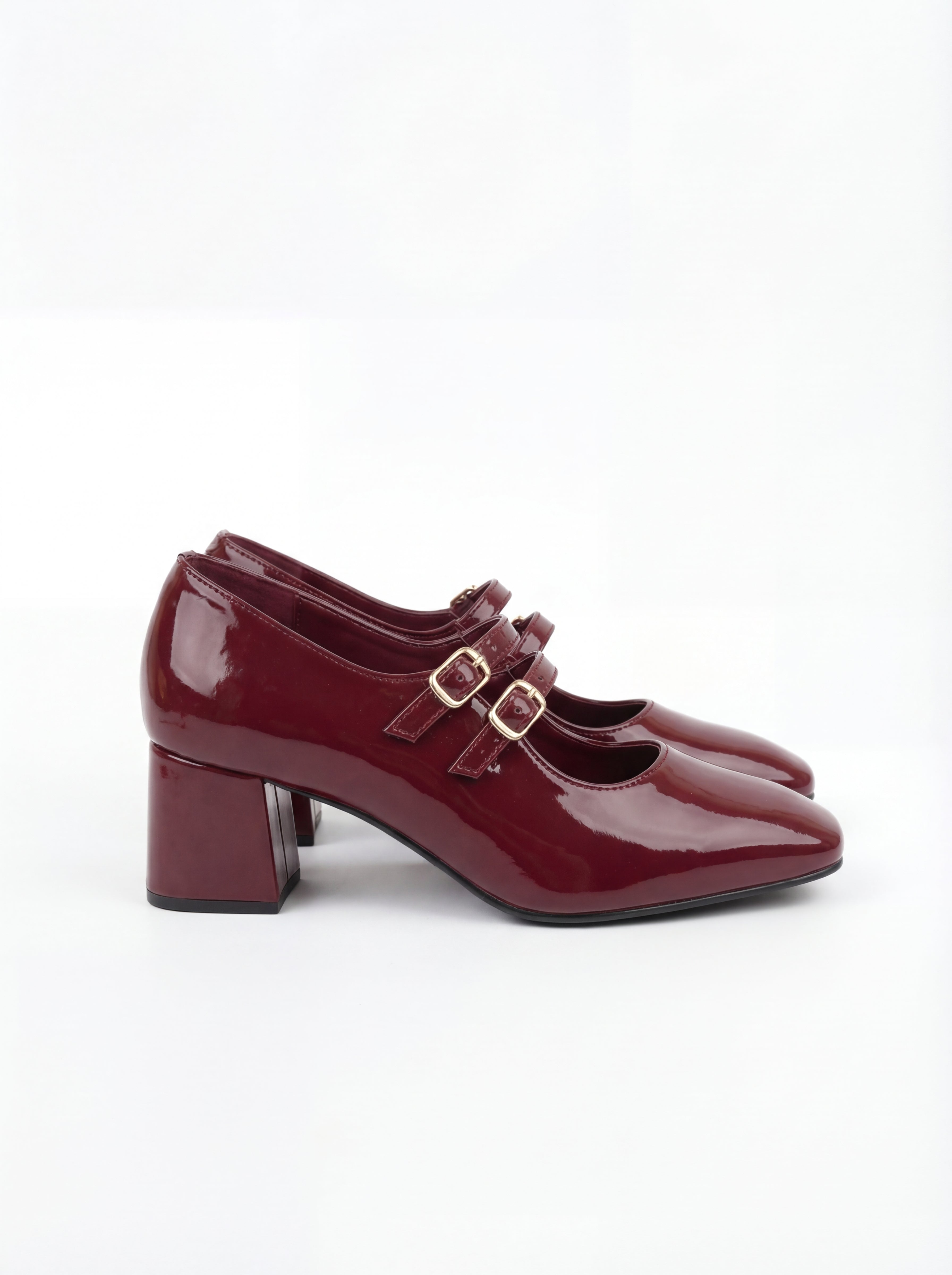 Maroon Mary Janes Heels