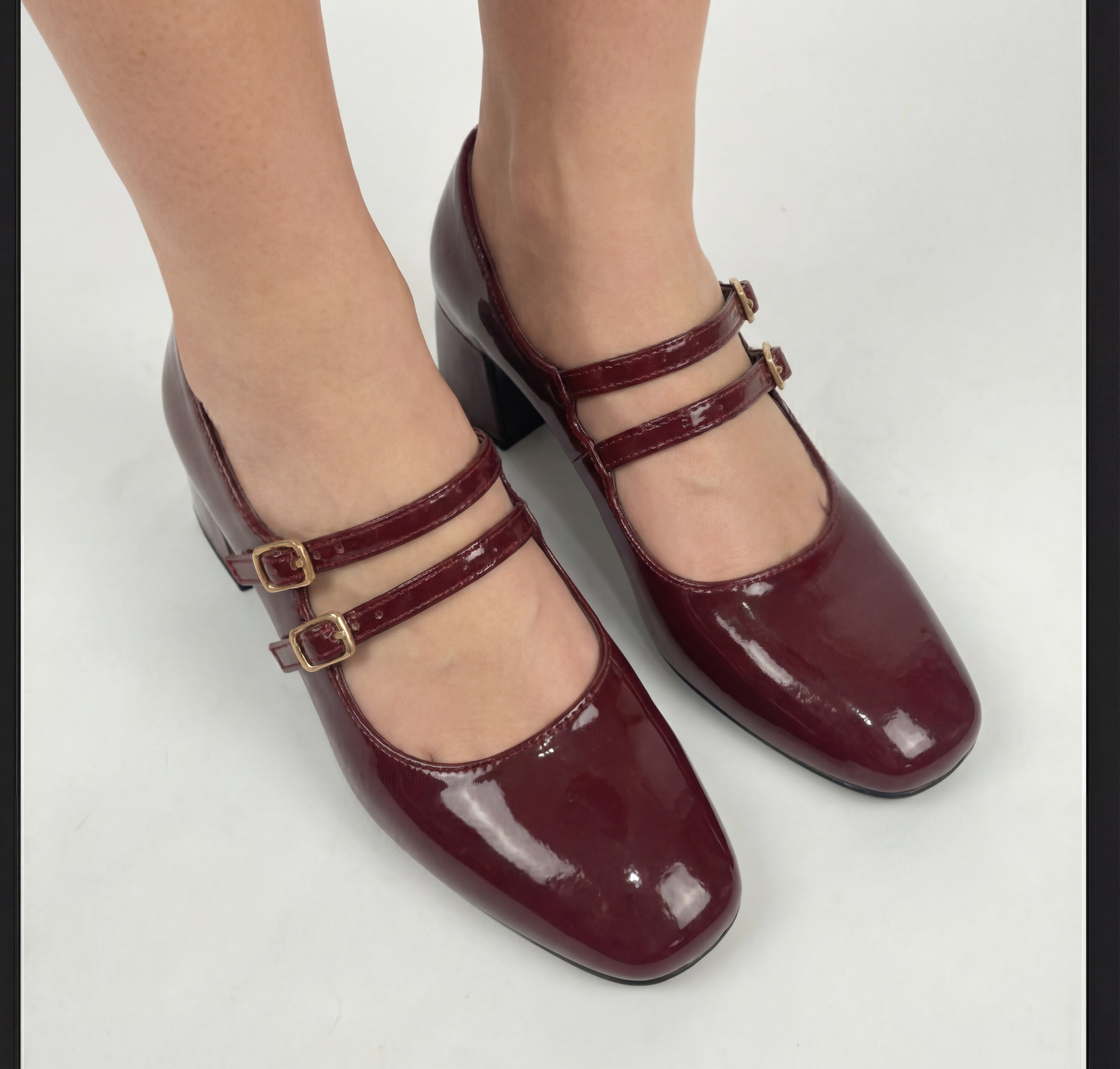 Maroon Mary Janes Heels