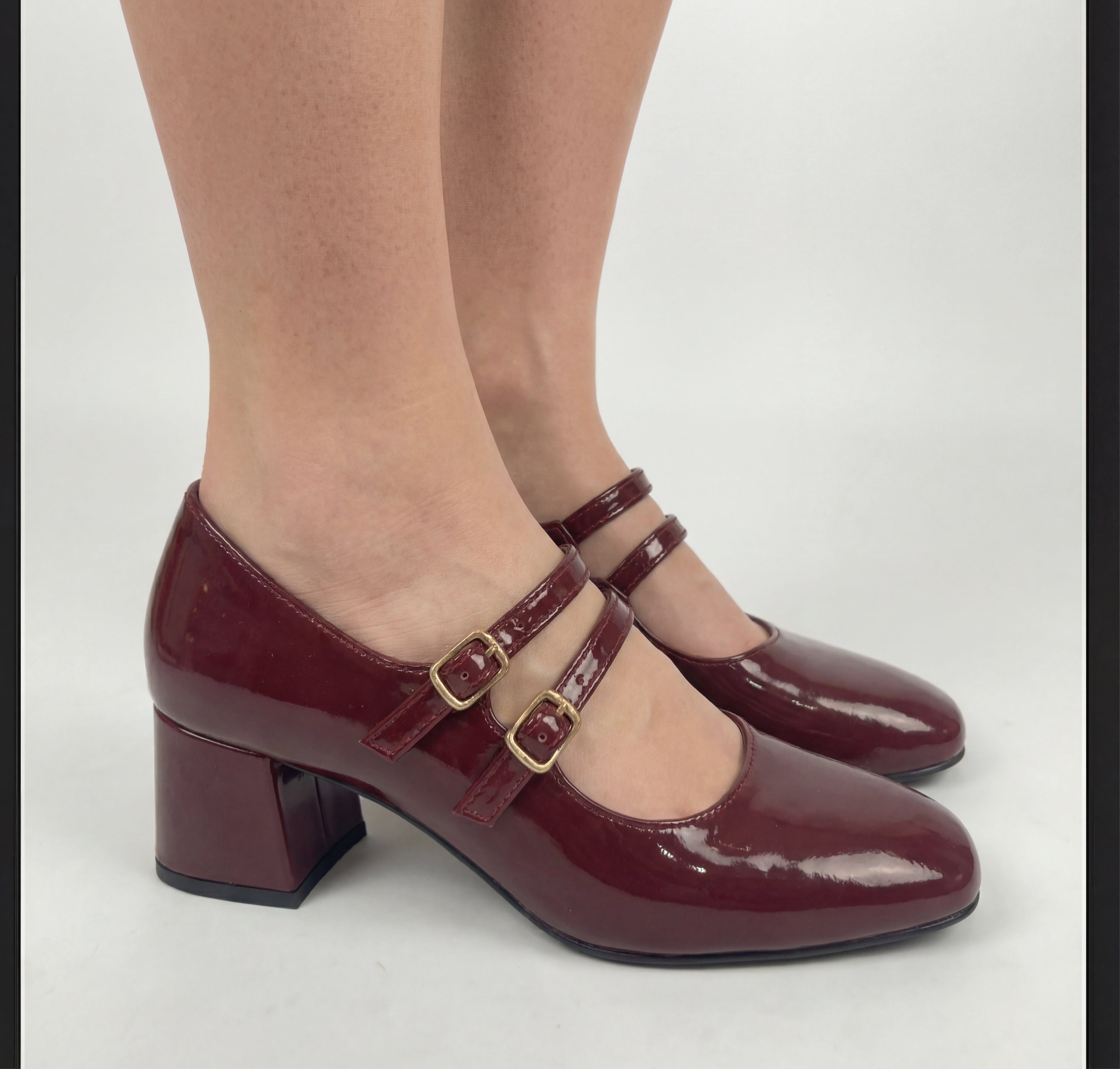 Maroon Mary Janes Heels