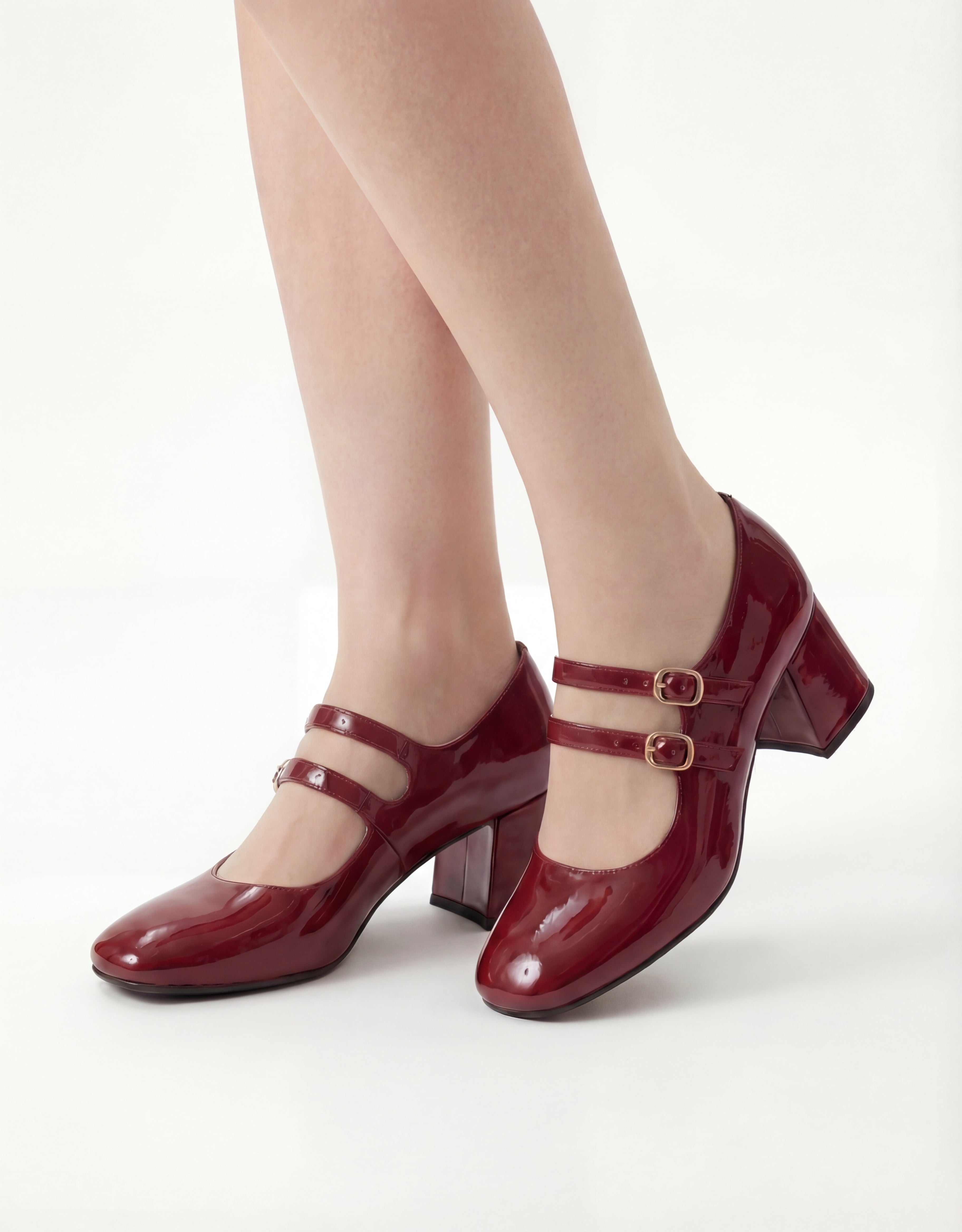 Maroon Mary Janes Heels