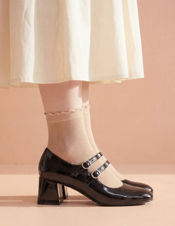 Black Mary Janes Heels