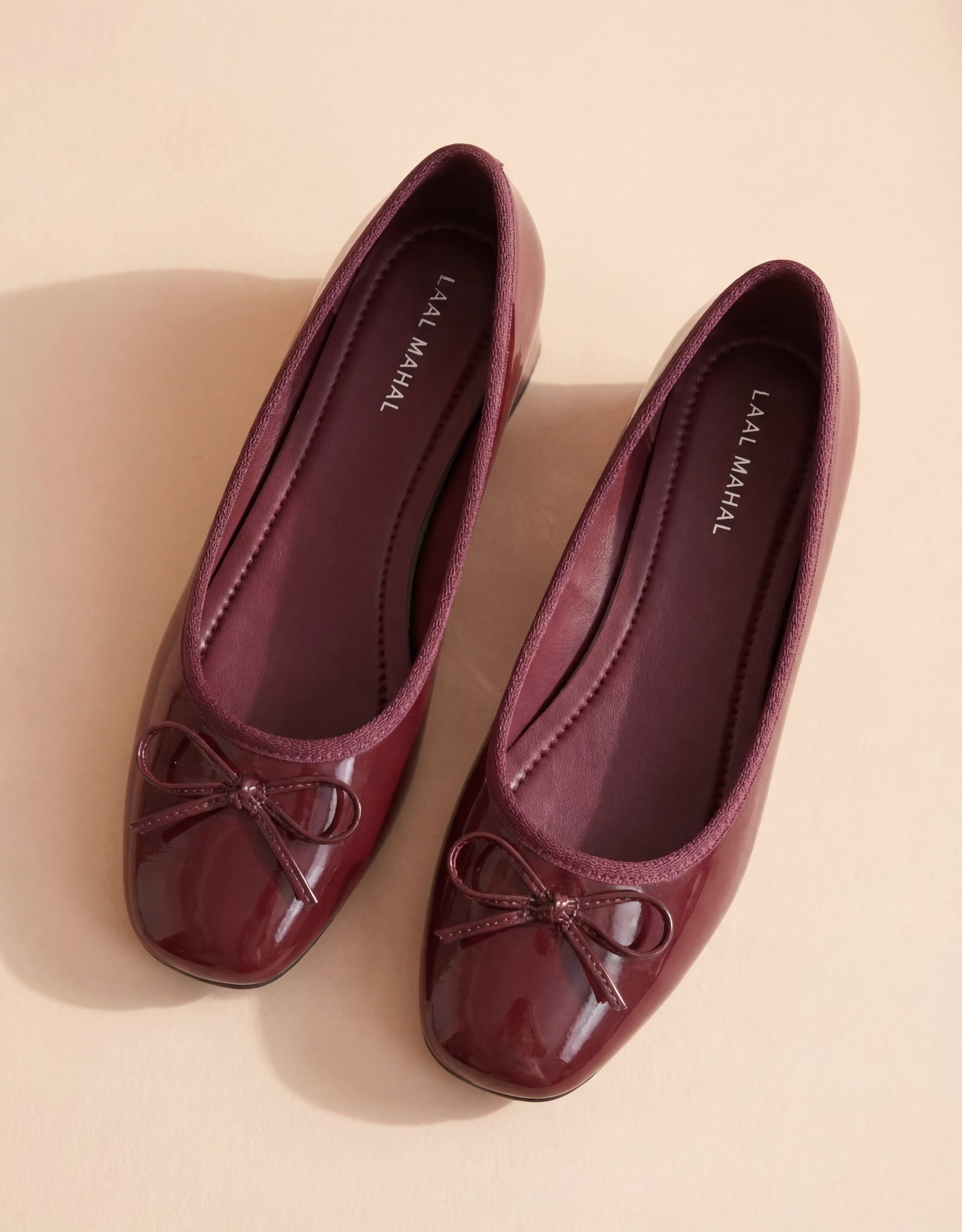 Bowknot Maroon Glossy Pumps