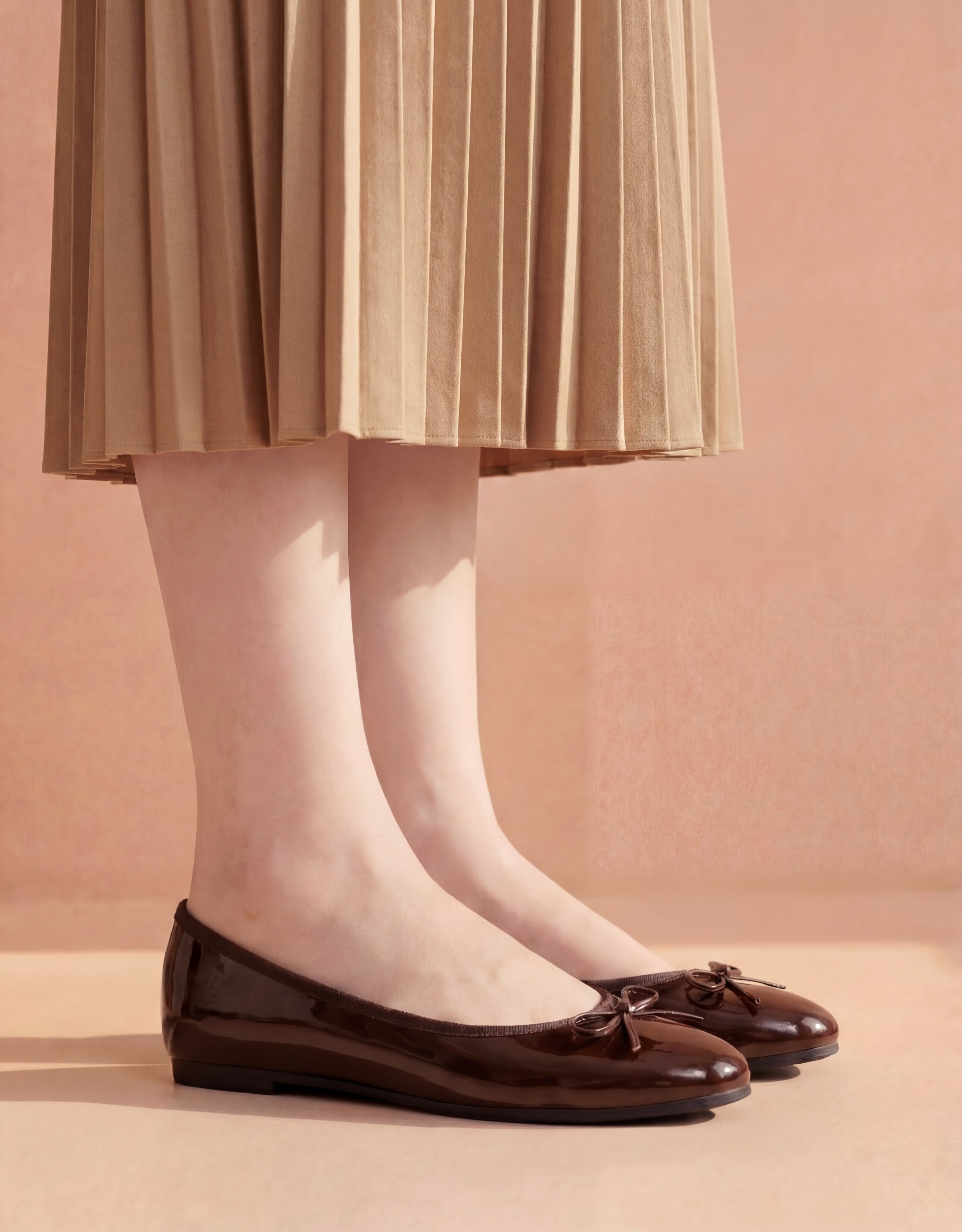 Bowknot Dark Brown Glossy Pumps