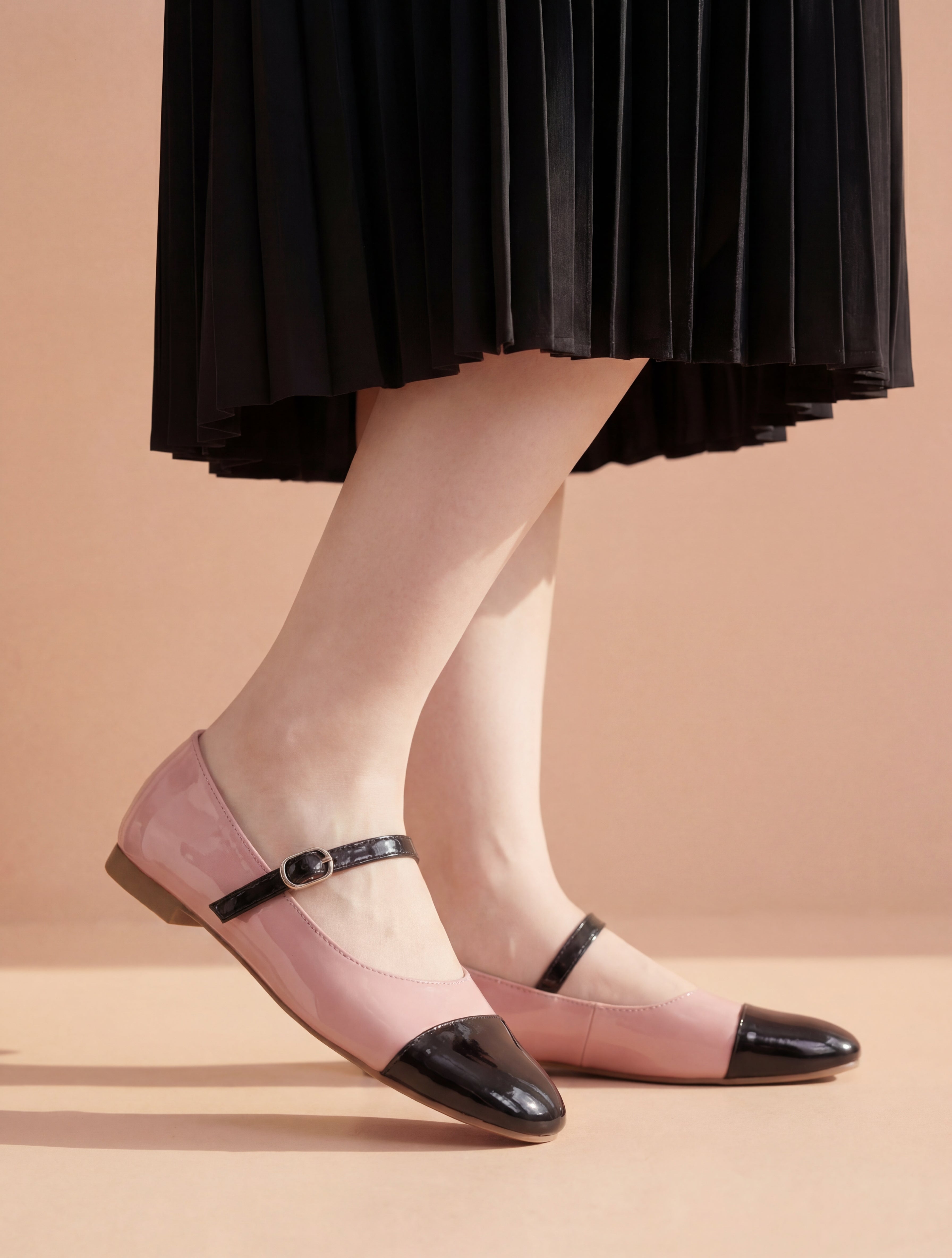 Pink & Black Two-Tone Mary Janes