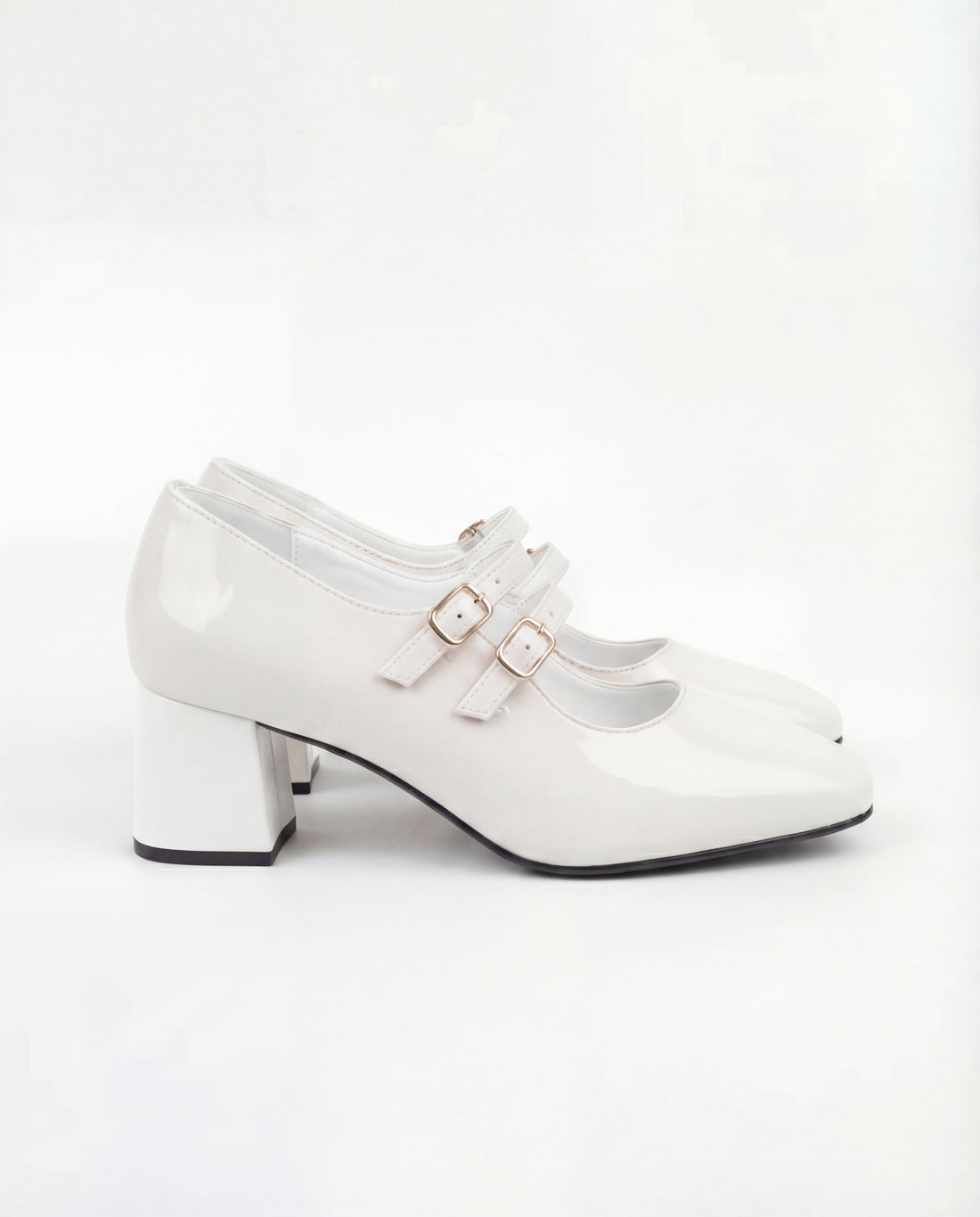 White Mary Janes Heels