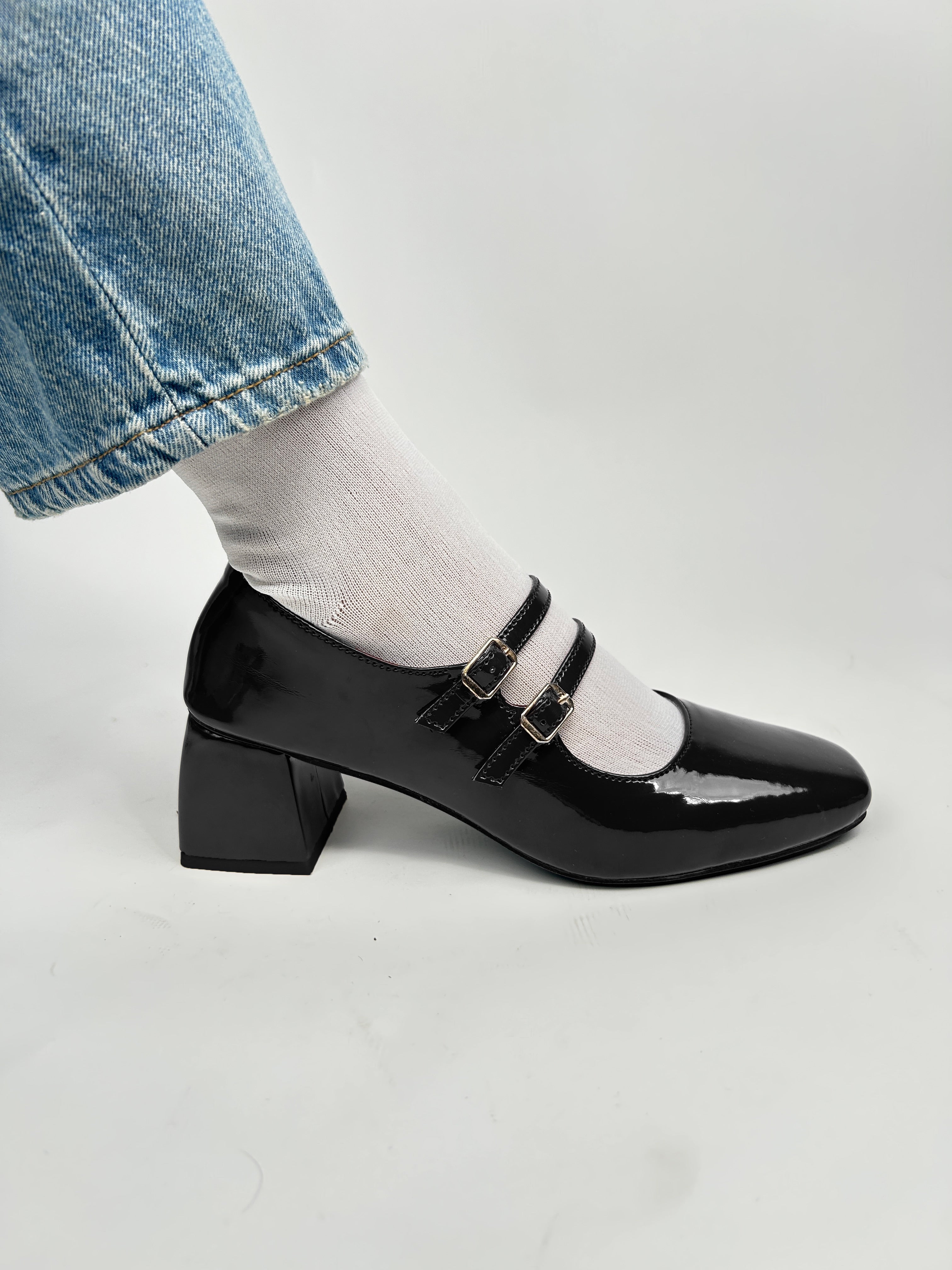 Black Mary Janes Heels