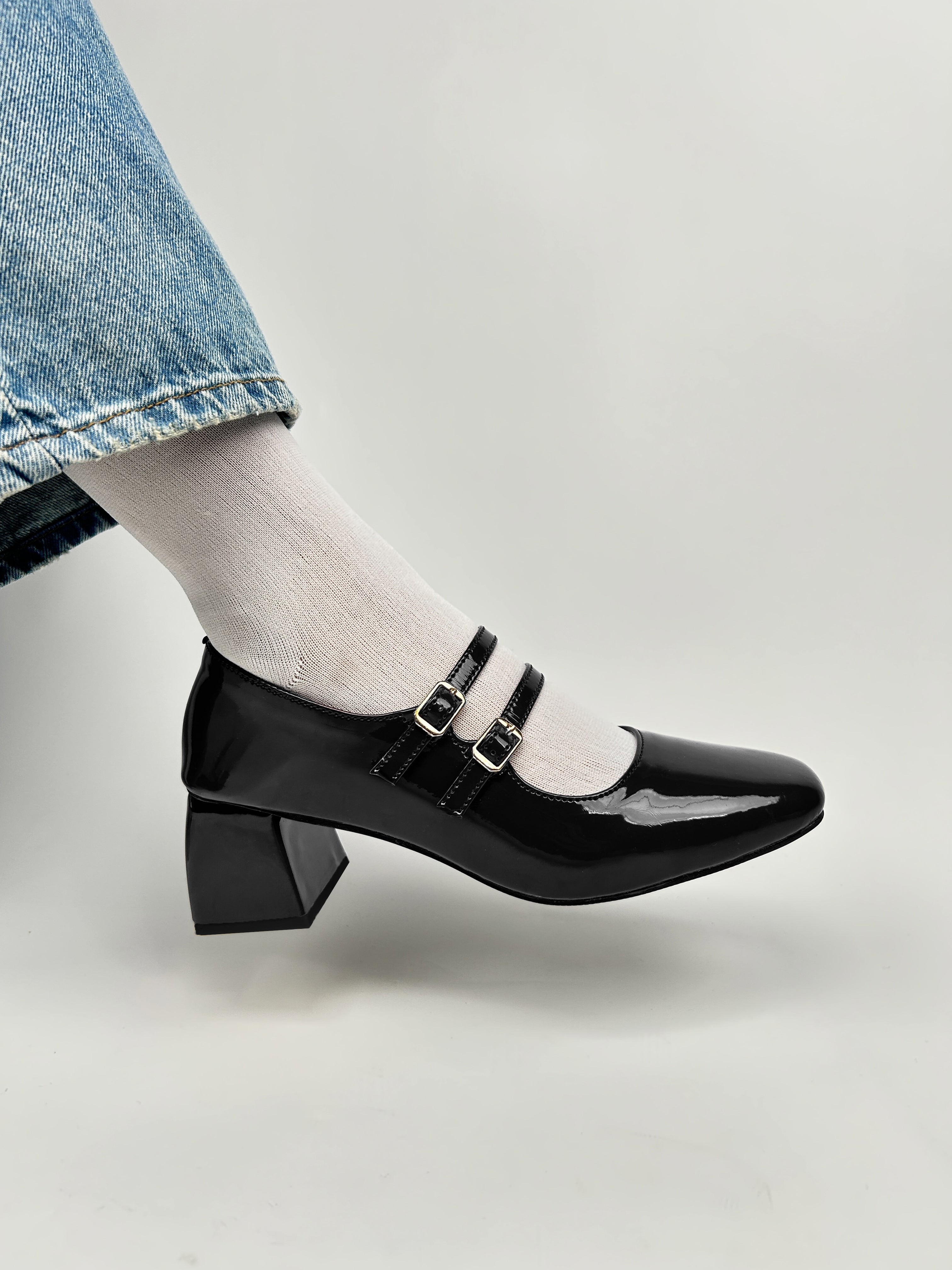 Black Mary Janes Heels