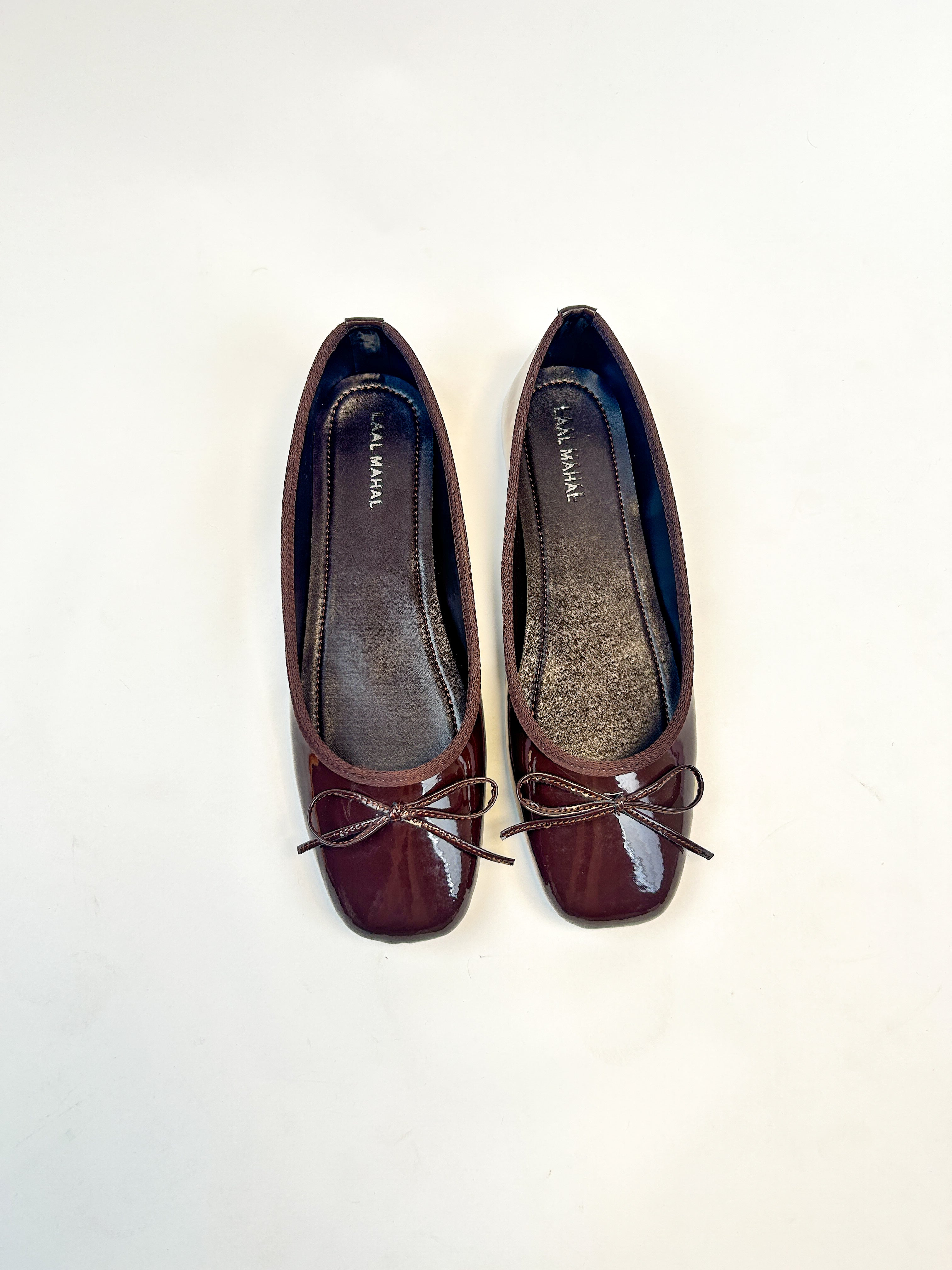 Bowknot Dark Brown Glossy Pumps