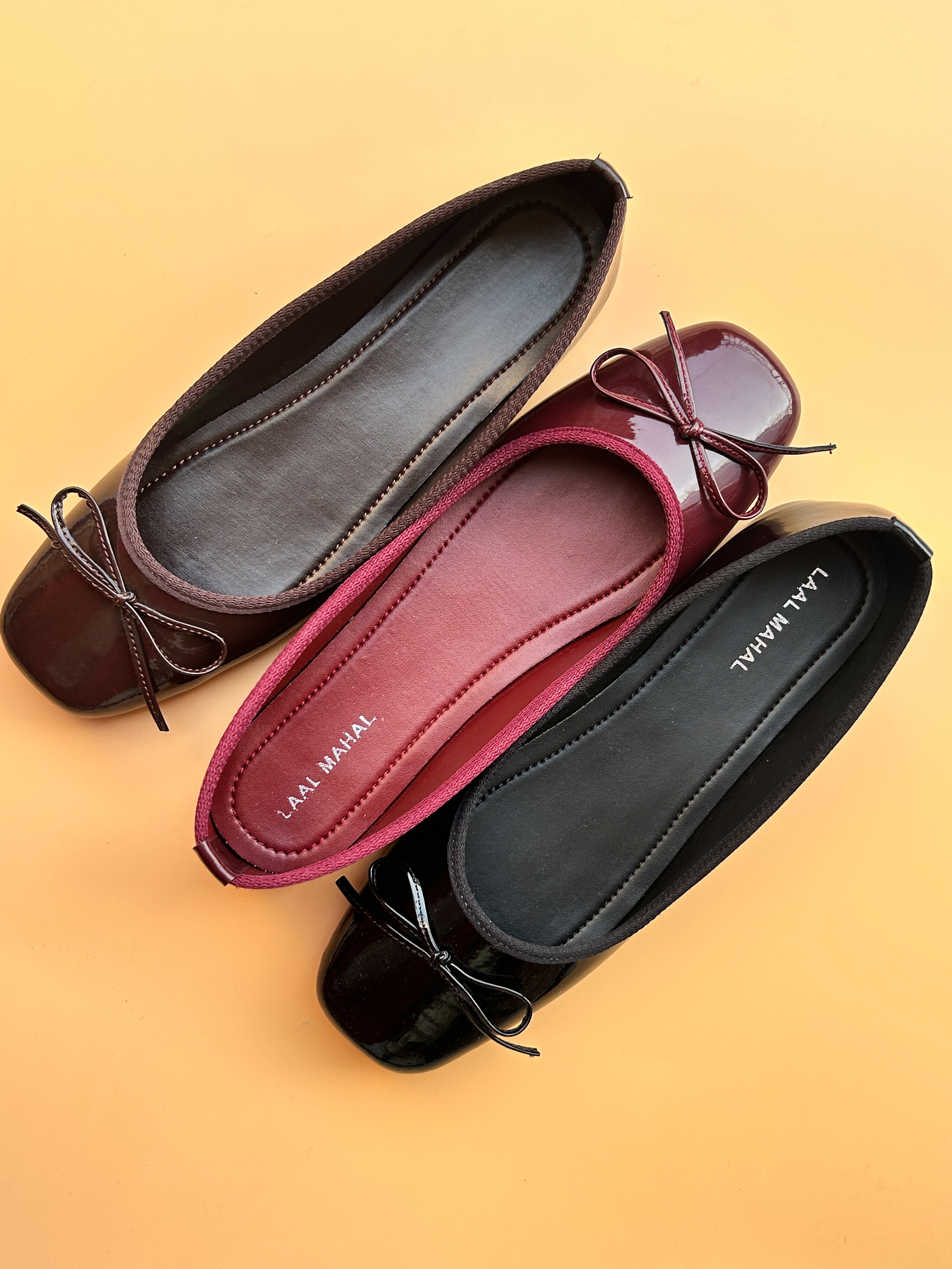 Bowknot Maroon Glossy Pumps