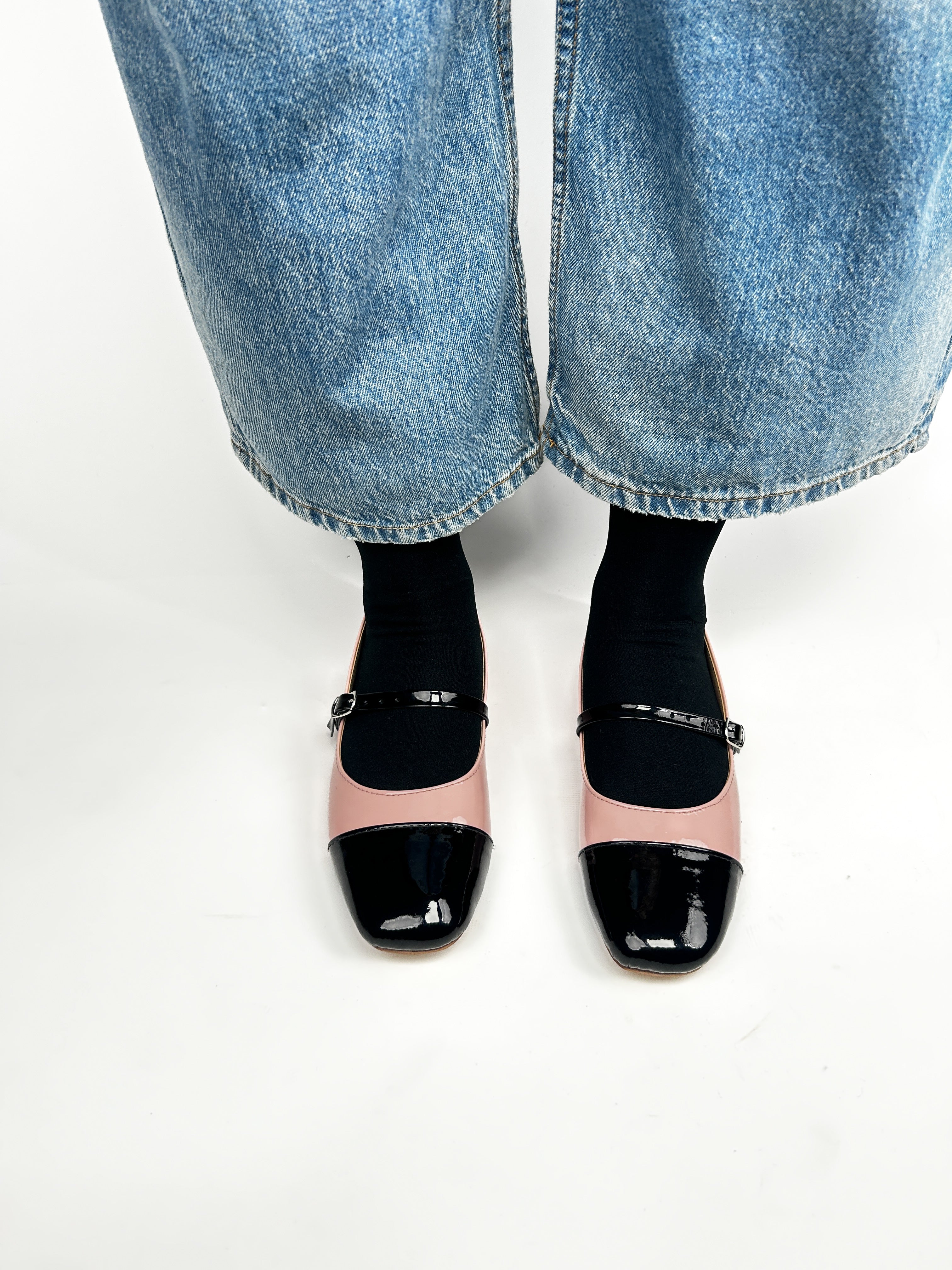 Pink & Black Two-Tone Mary Janes