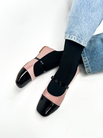 Pink & Black Two-Tone Mary Janes