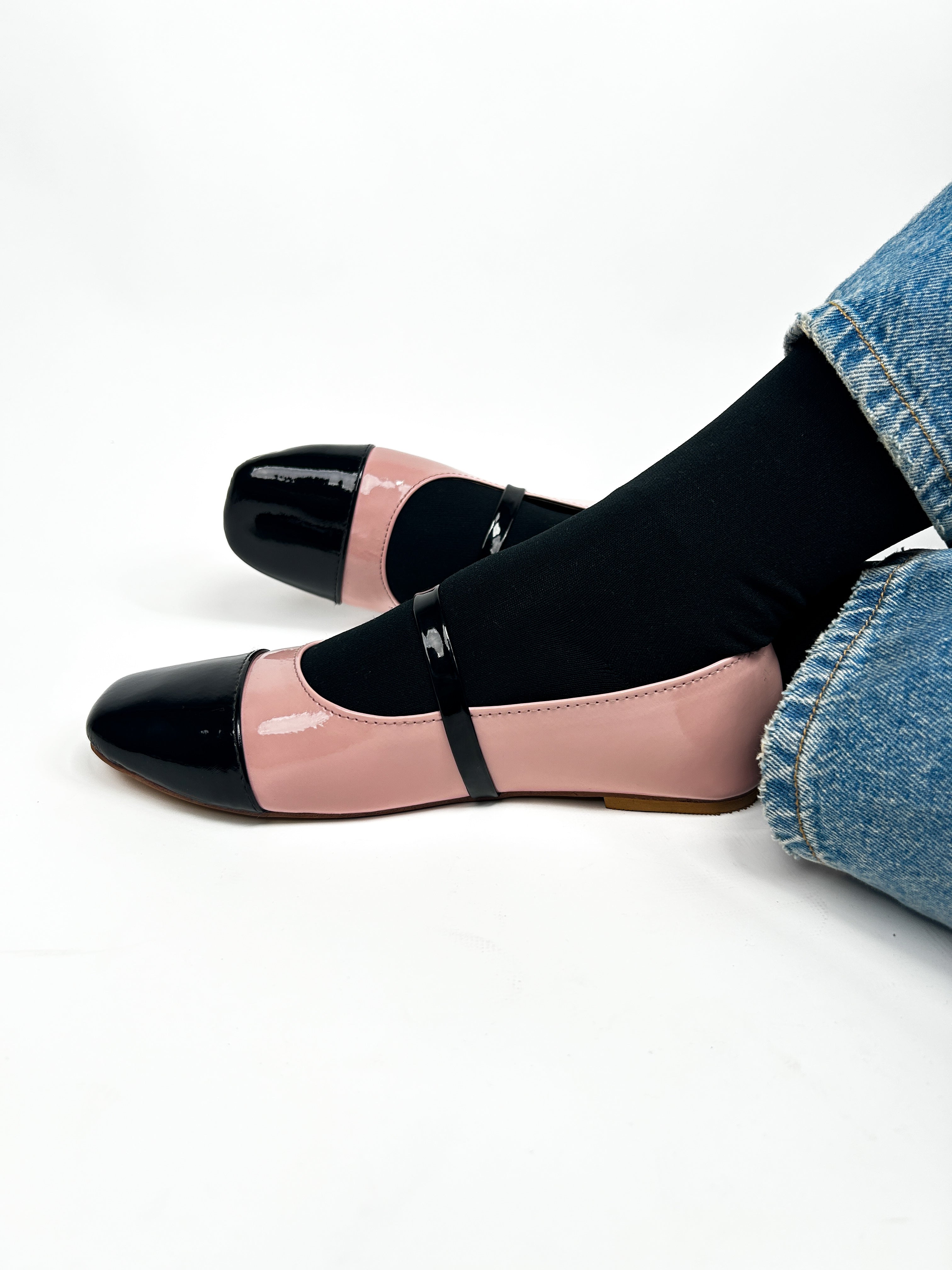 Pink & Black Two-Tone Mary Janes