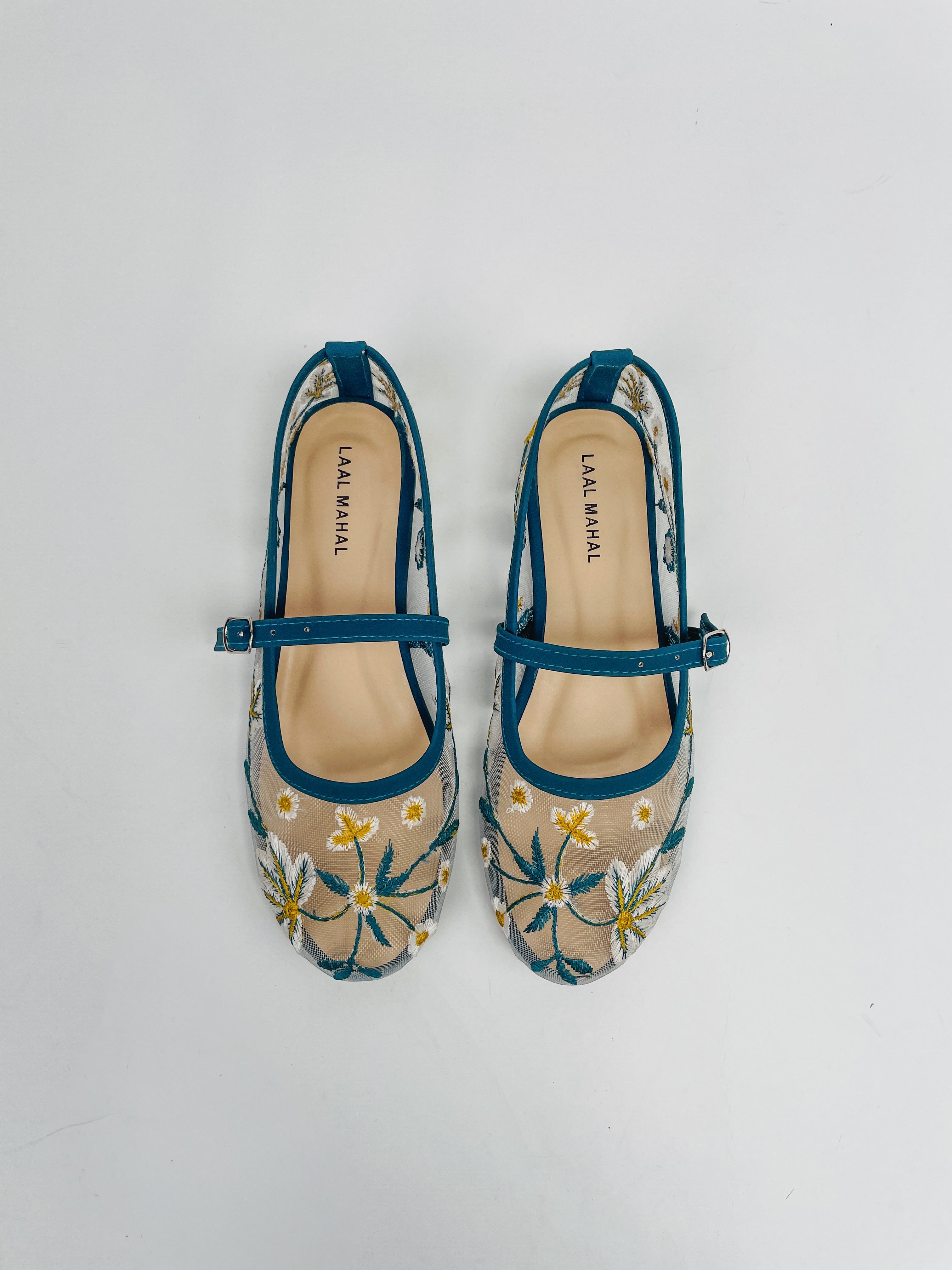 Zinc Floral Embroidered Mary Janes