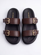 Cacao Double Buckle Sandals