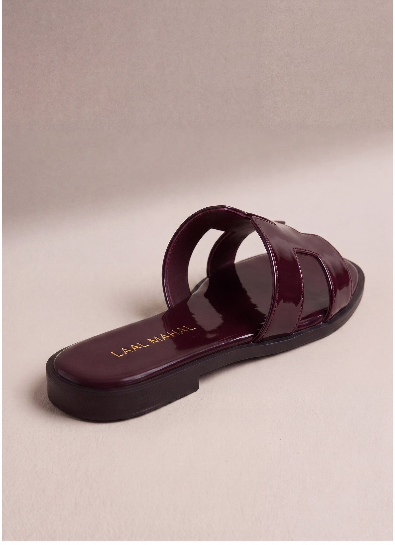 Cherry Chic burgundy slide flats square toe detail for women Pakistan – Laal Mahal