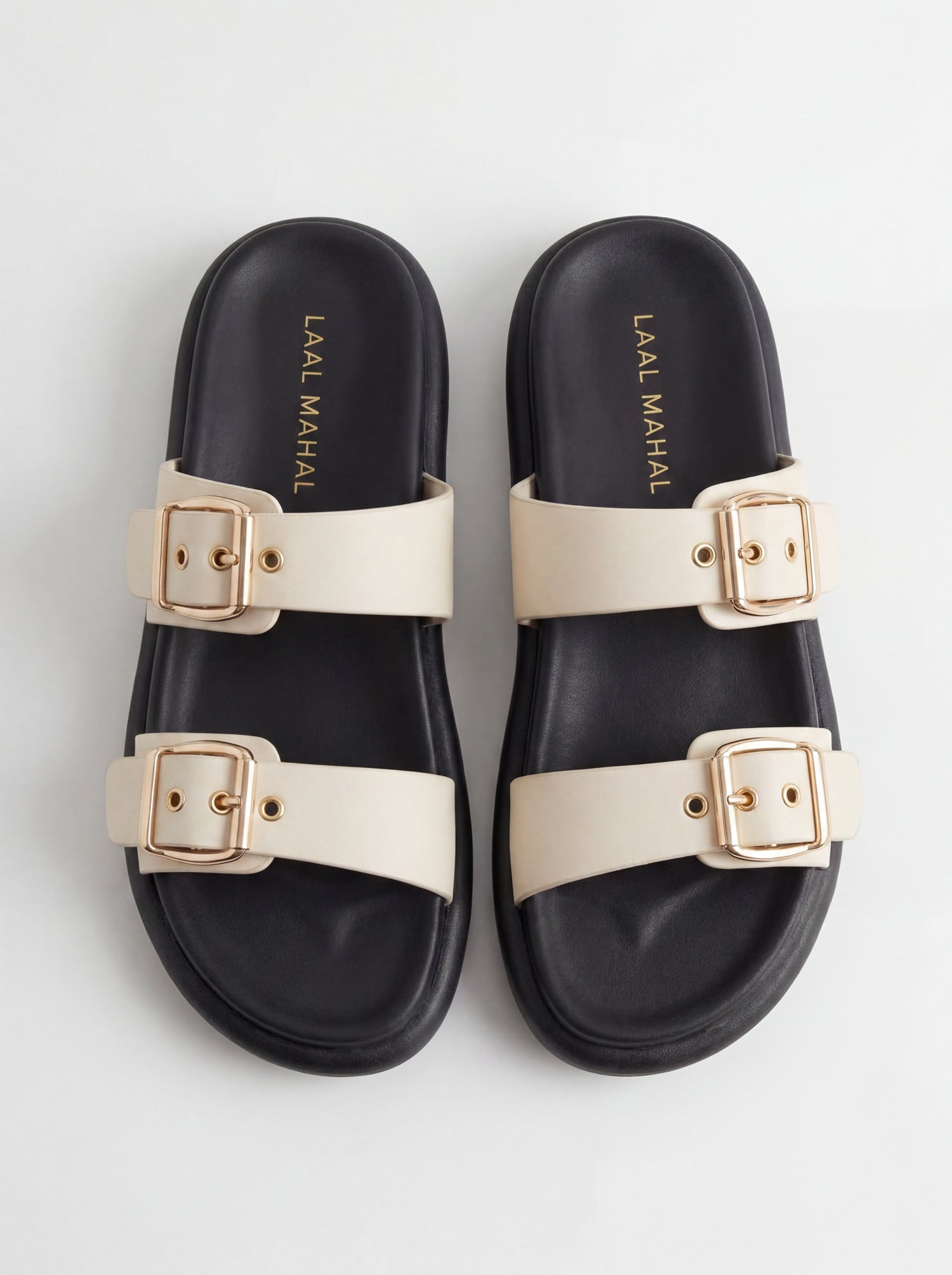 Ivory Double Buckle Sandals